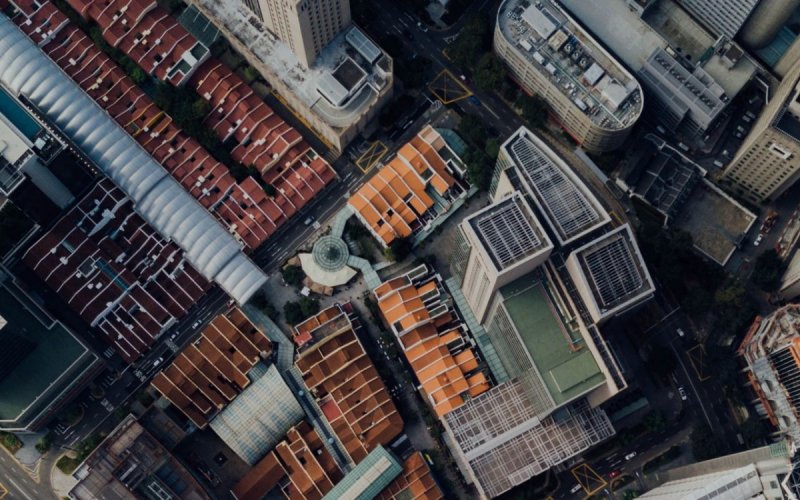 Крыши домов вид сверху