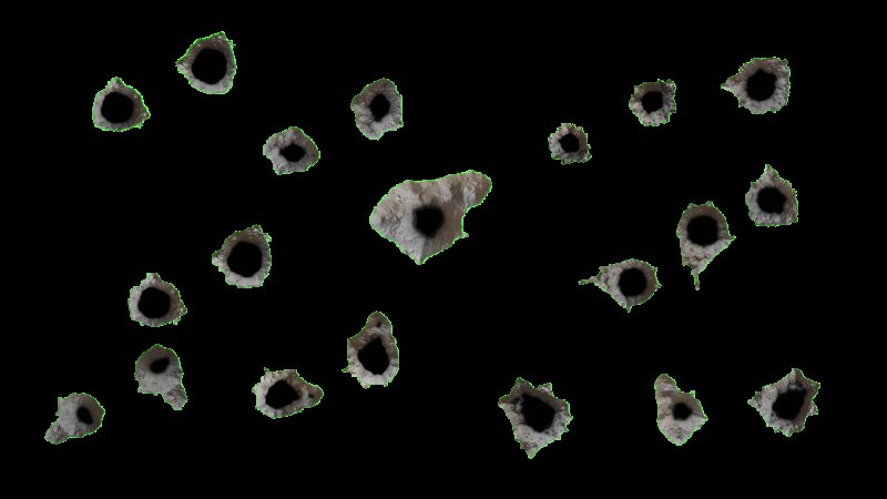 Пулевые отверстия в металле