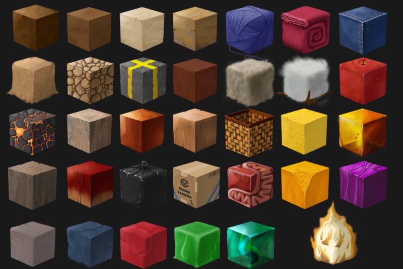 Текстурированные кубики