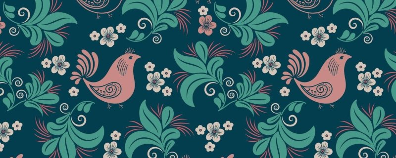 Городецкая роспись паттерн