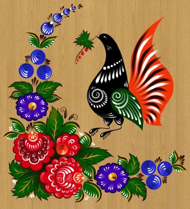 Традиционная роспись Городецкая Хохломская Городецкая