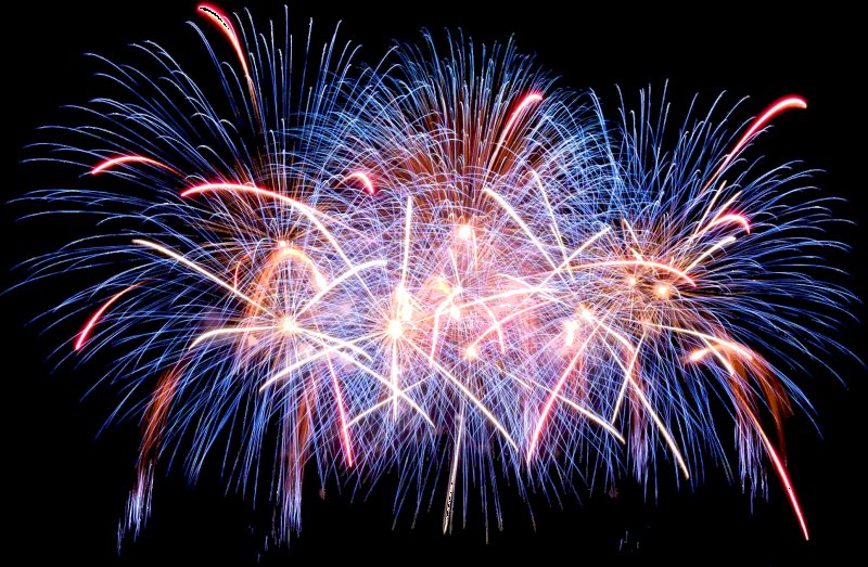 Салют на прозрачном фоне