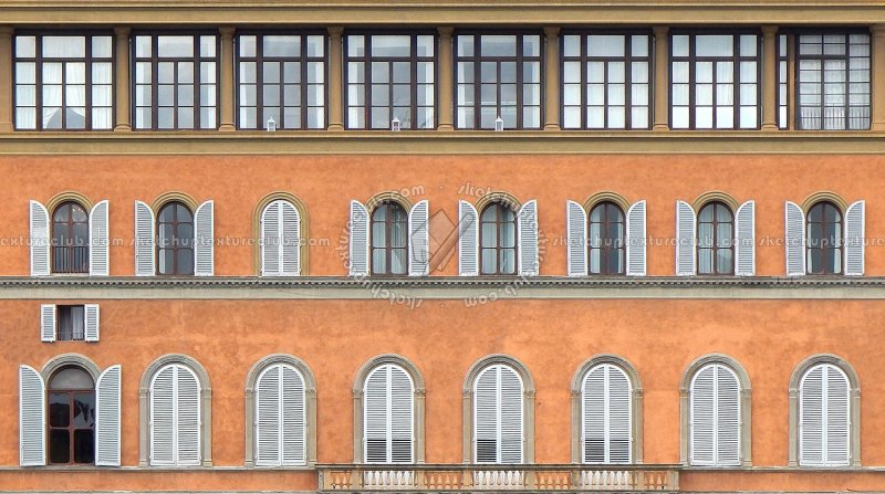 Текстура здания с окнами для высоких