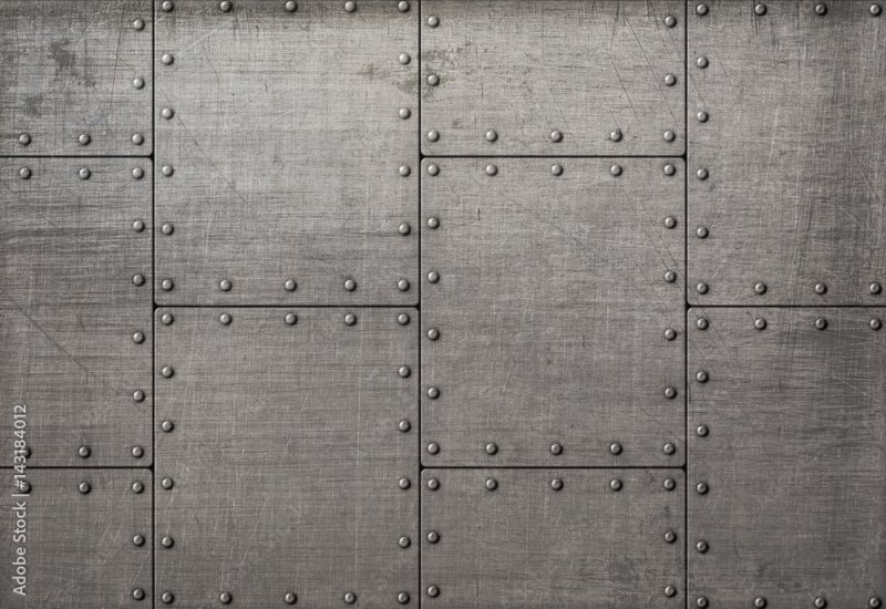 Металлический лист с клепками