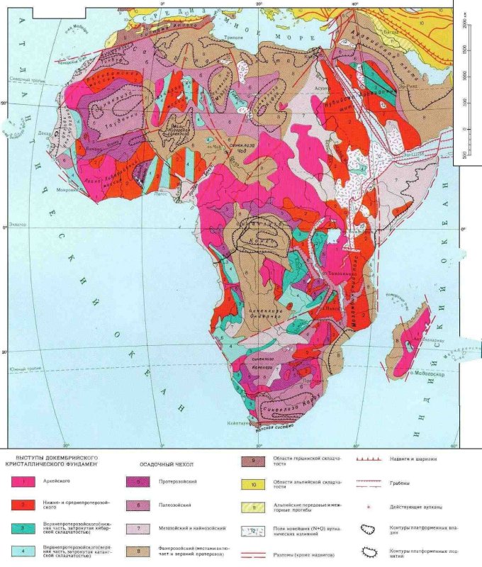 Геология Африки карта