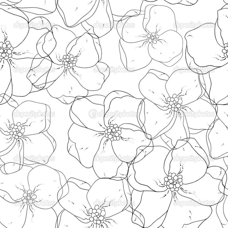 Паттерн с цветами бесшовный