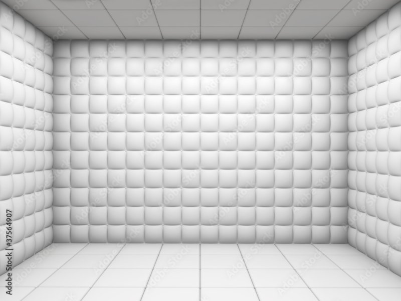 Комната с мягкими стенами в психушке