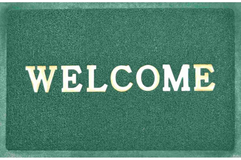 Коврик придверный пористый COMEFORTE "Welcome" 50х80см зеленый 30шт/уп