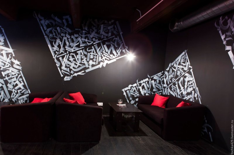 Украшение стен в кальянной