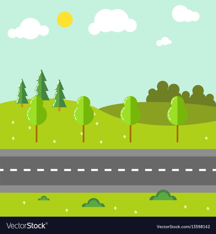 Иллюстрация дорога вектор сбоку