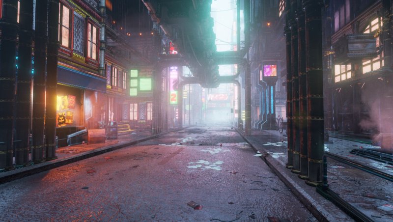 Темный переулок Cyberpunk 2077